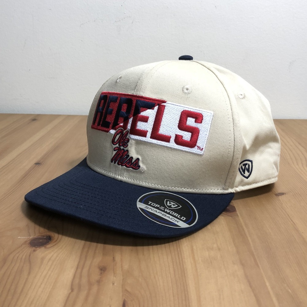 Ole Miss Rebels Top of the World Snapback Goalaso Hat Men's Adjustable Khaki